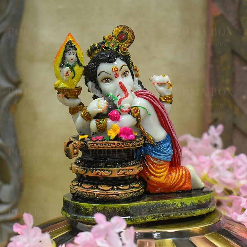 Buy Beautiful Ganesh Lingam Idol/Murti Online in India - Mypoojabox.in