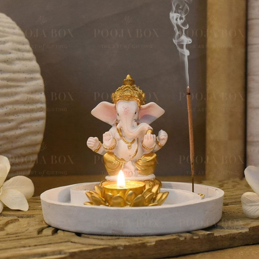 Buy Beautiful Ganpati Incense & T-light Holder Online in India ...