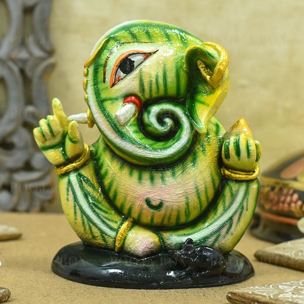 Exclusive Green Ganesh Showpiece Idols