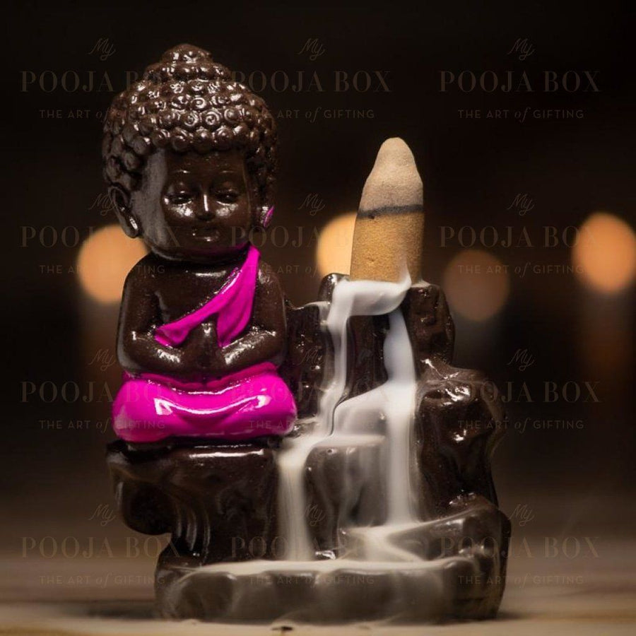 Buy Little Buddha Backflow Smoke Waterfall Incense Burner Holder ...
