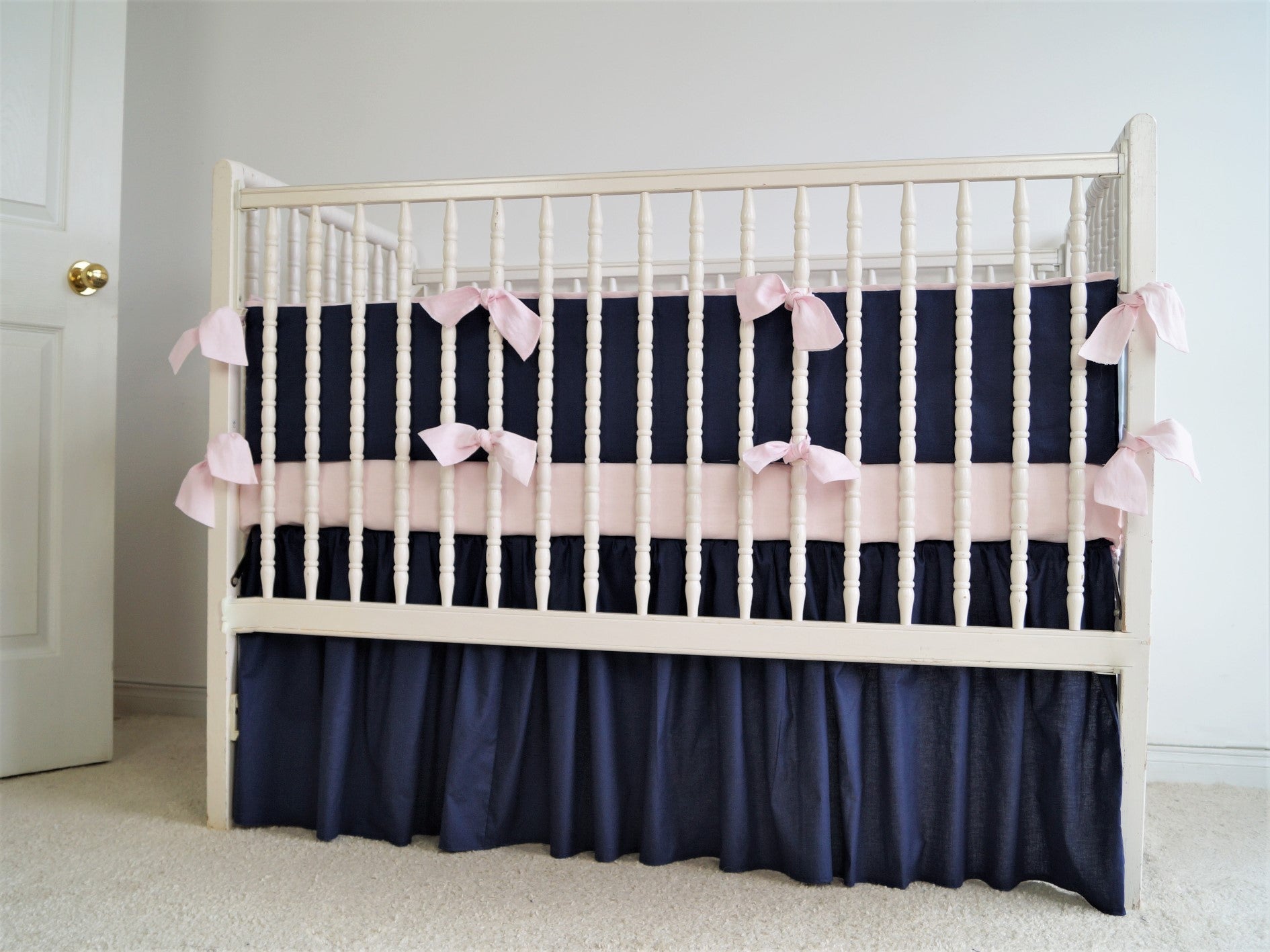 dark blue crib bedding set