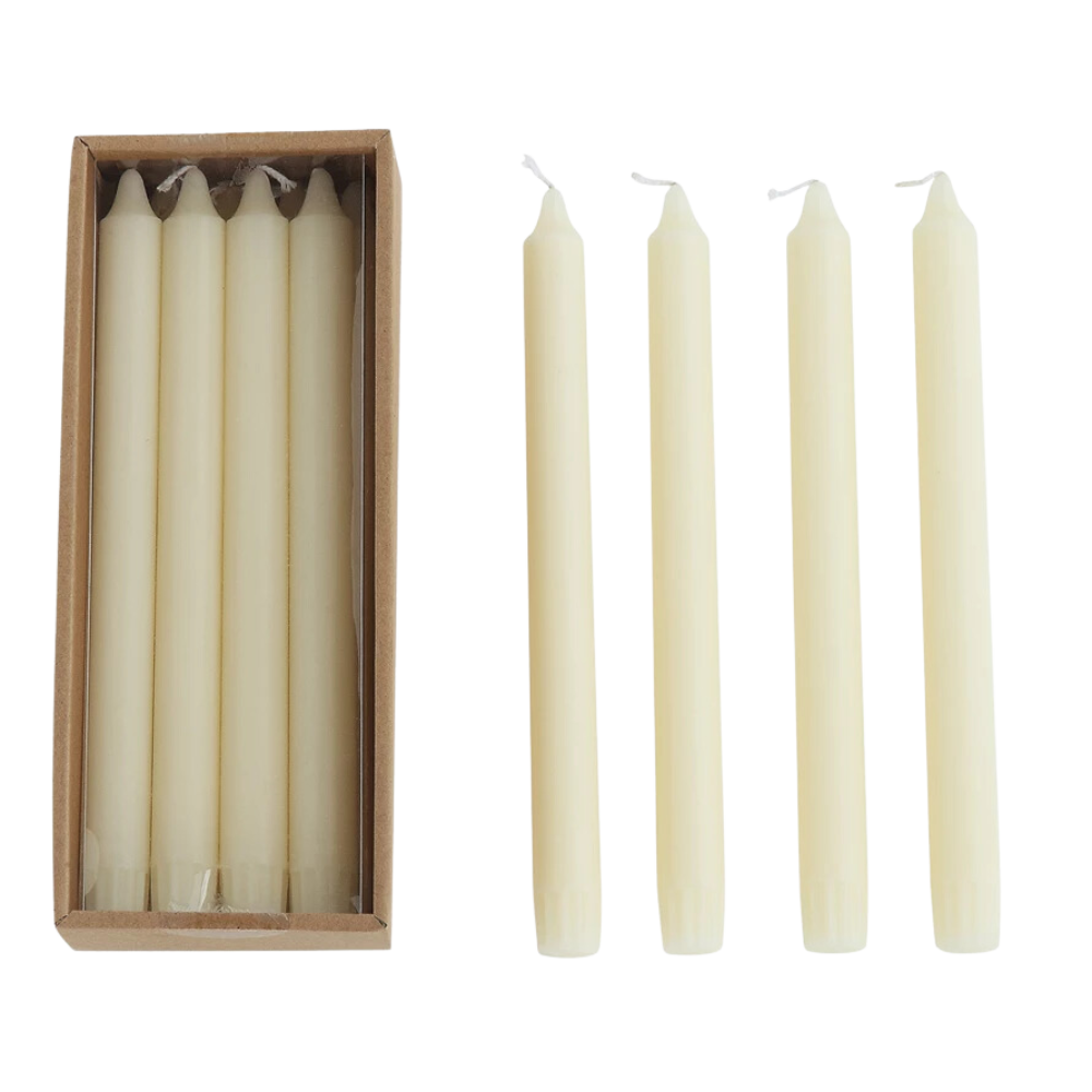 Unscented Taper Candles In Box, Set of 12
