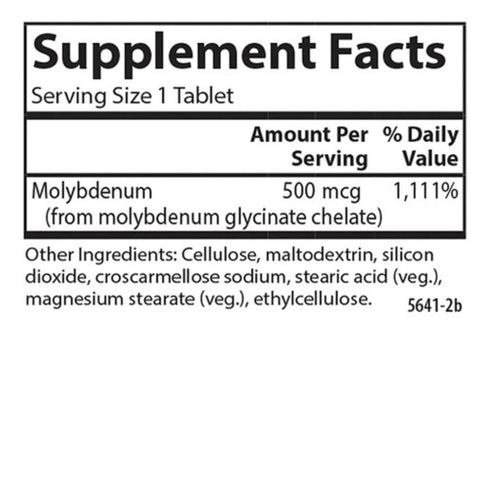 Carlson Moly-B Ingredients and Supplement Facts