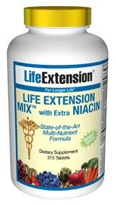 Life Extension Vitamins, Minerals, Herbs & More Life Extension Mix with Extra Niacin without Copper 315 Tabs (581075107884)