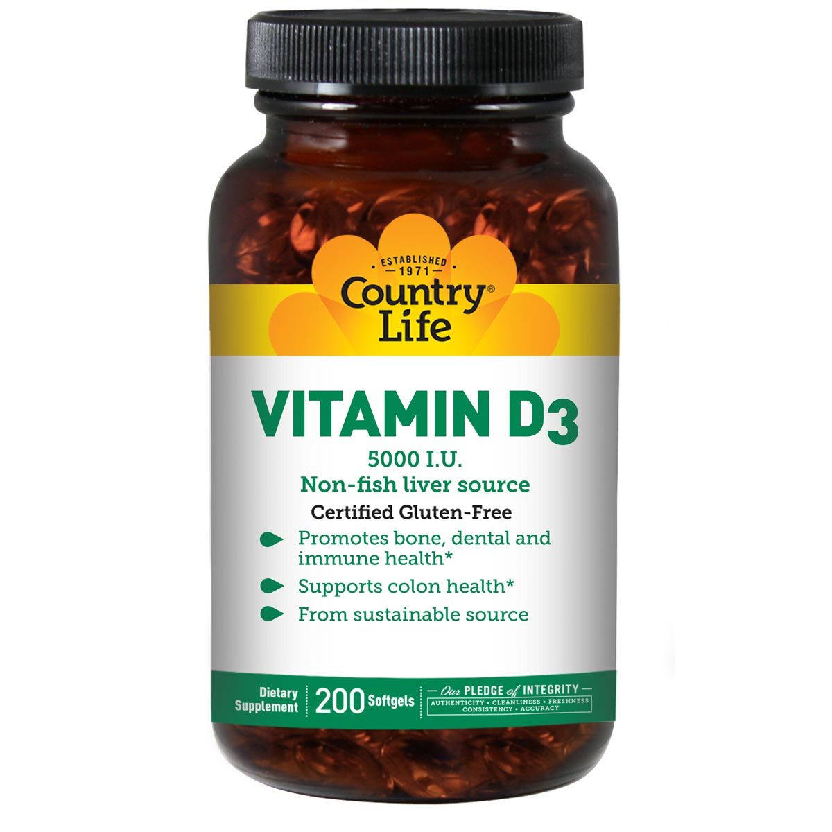 Country Life Vitamin D3 5000iu 200 Gels