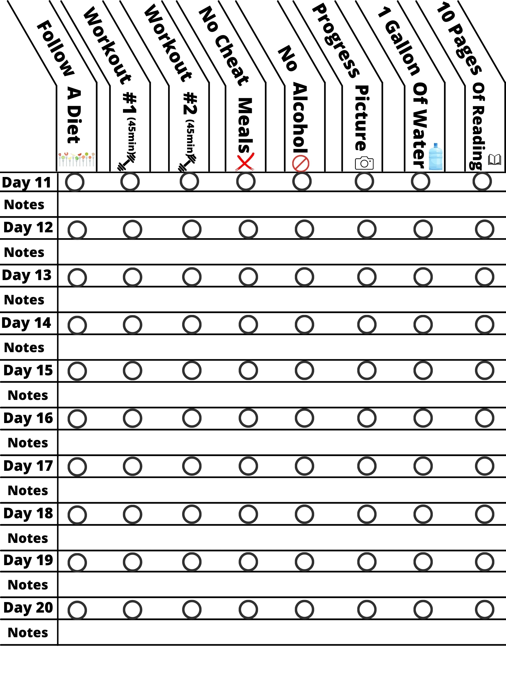 75 Hard Phase 1 Template