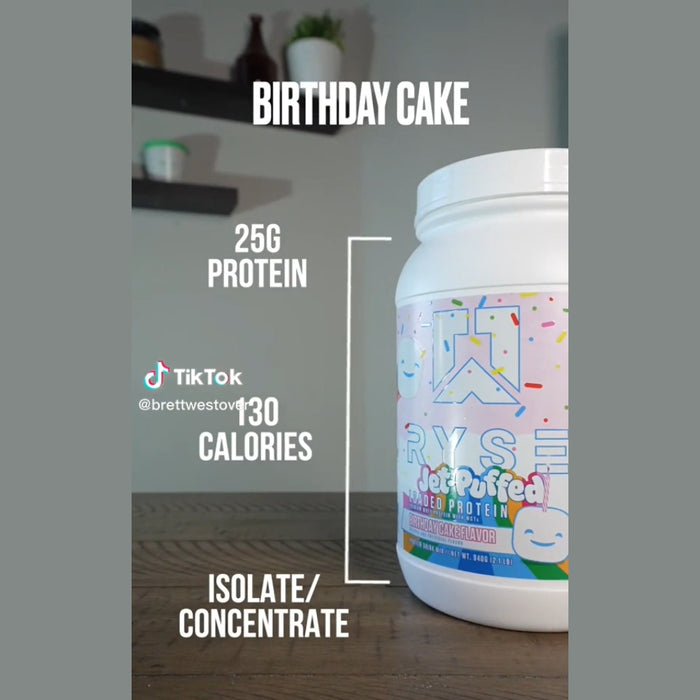 Ryse Jet Puffed Birthday Cake Flavor Loaded Protein