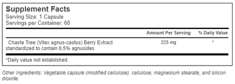 Enzymatic Therapy Chaste Berry Extract Supplement Facts