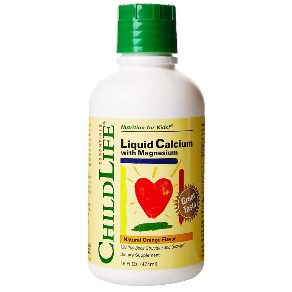 ChildLife Liquid Calcium with Magnesium Natural Orange 16 Fl Oz Vitamins ChildLife  (1059076702251)