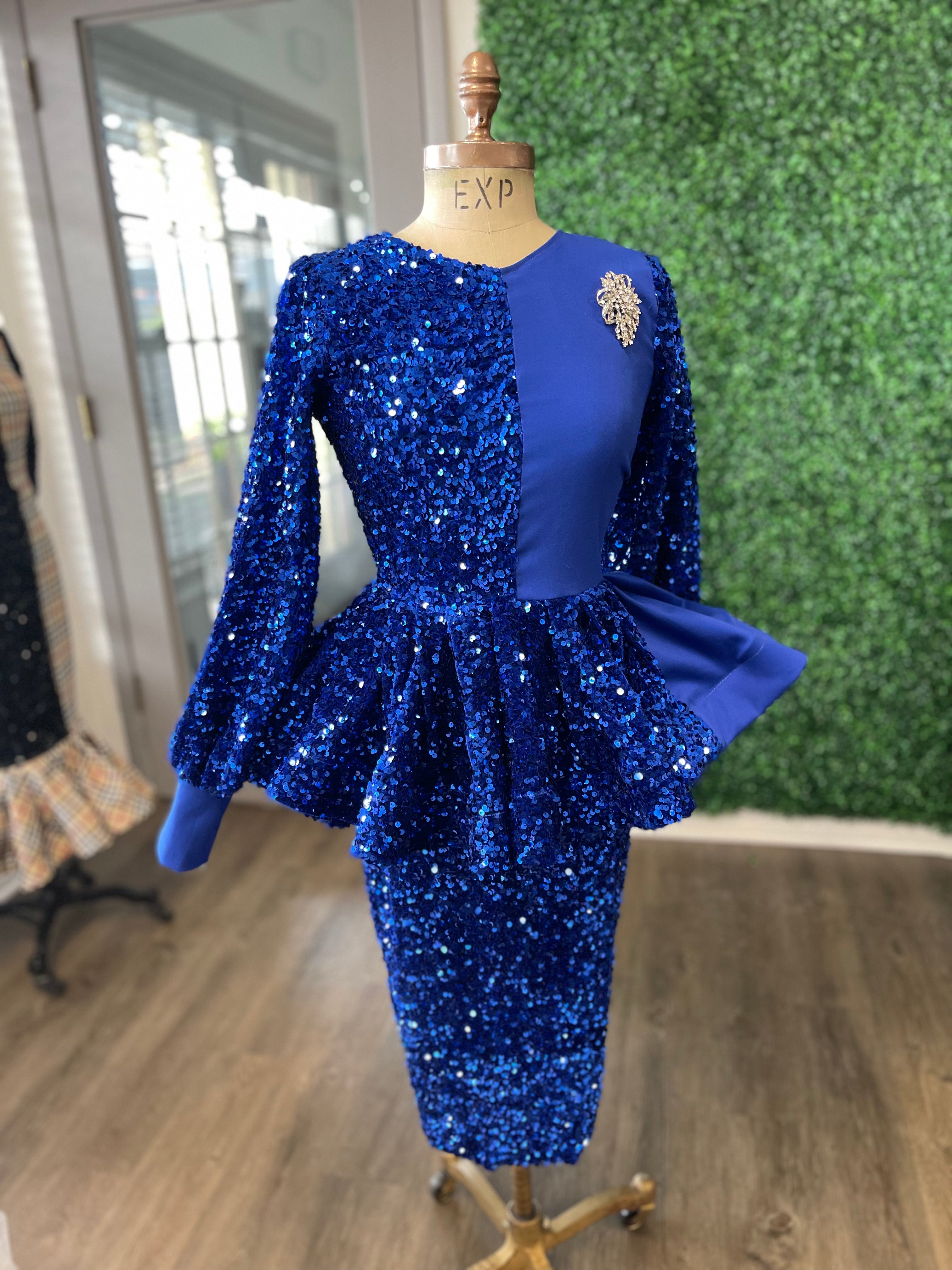 Royalty sequin peplum dress – Kylia Campbell Designs