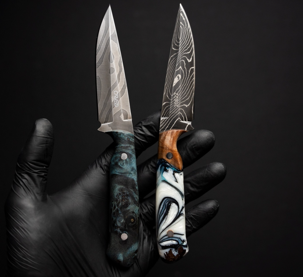 damascus steel field knife