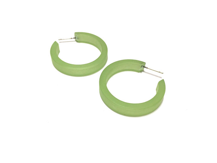 Pear Green Frosted Small Classic Hoop Earrings – Leetie Lovendale