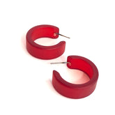 wide red earrings