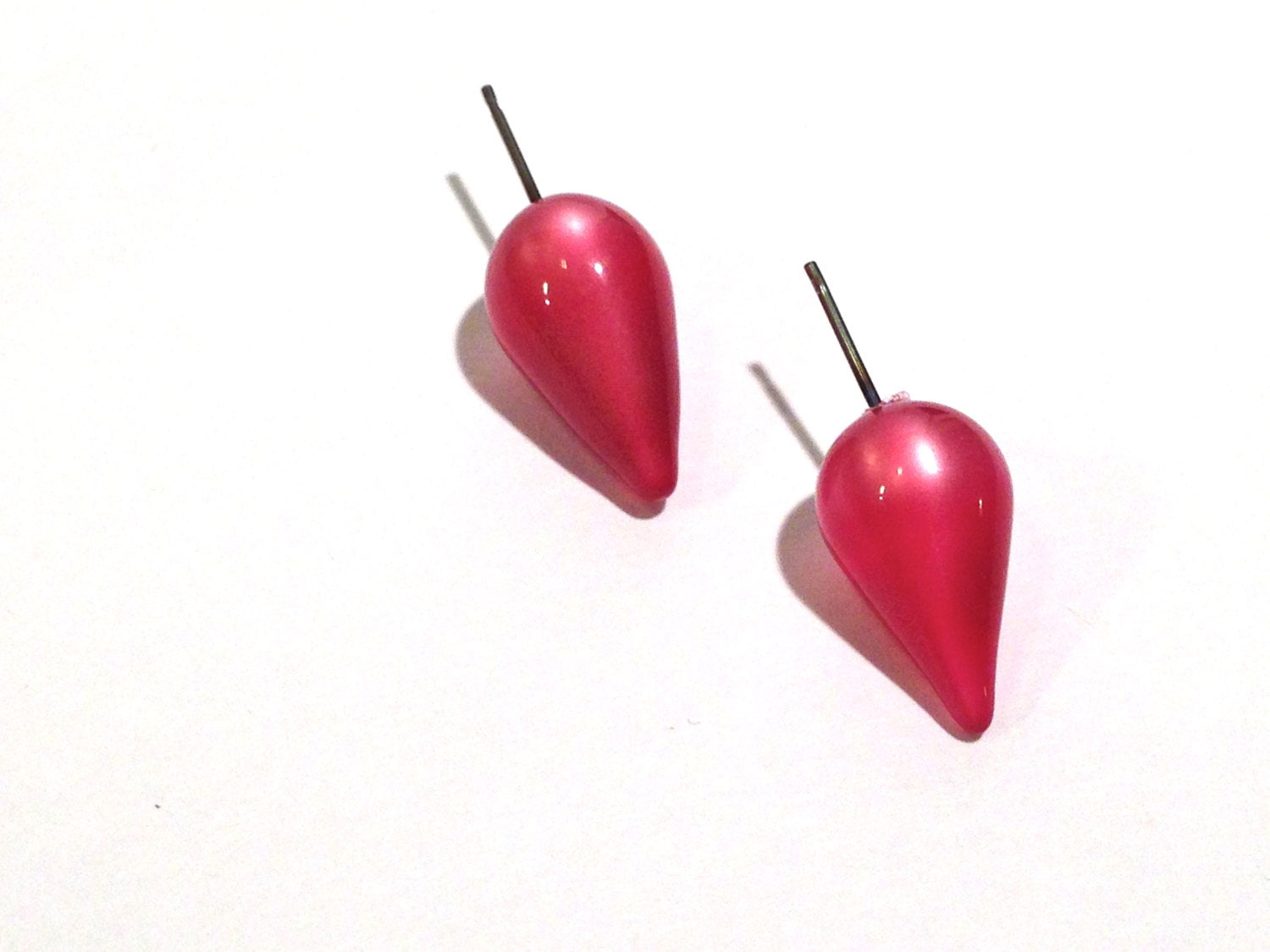 cranberry spike earrings