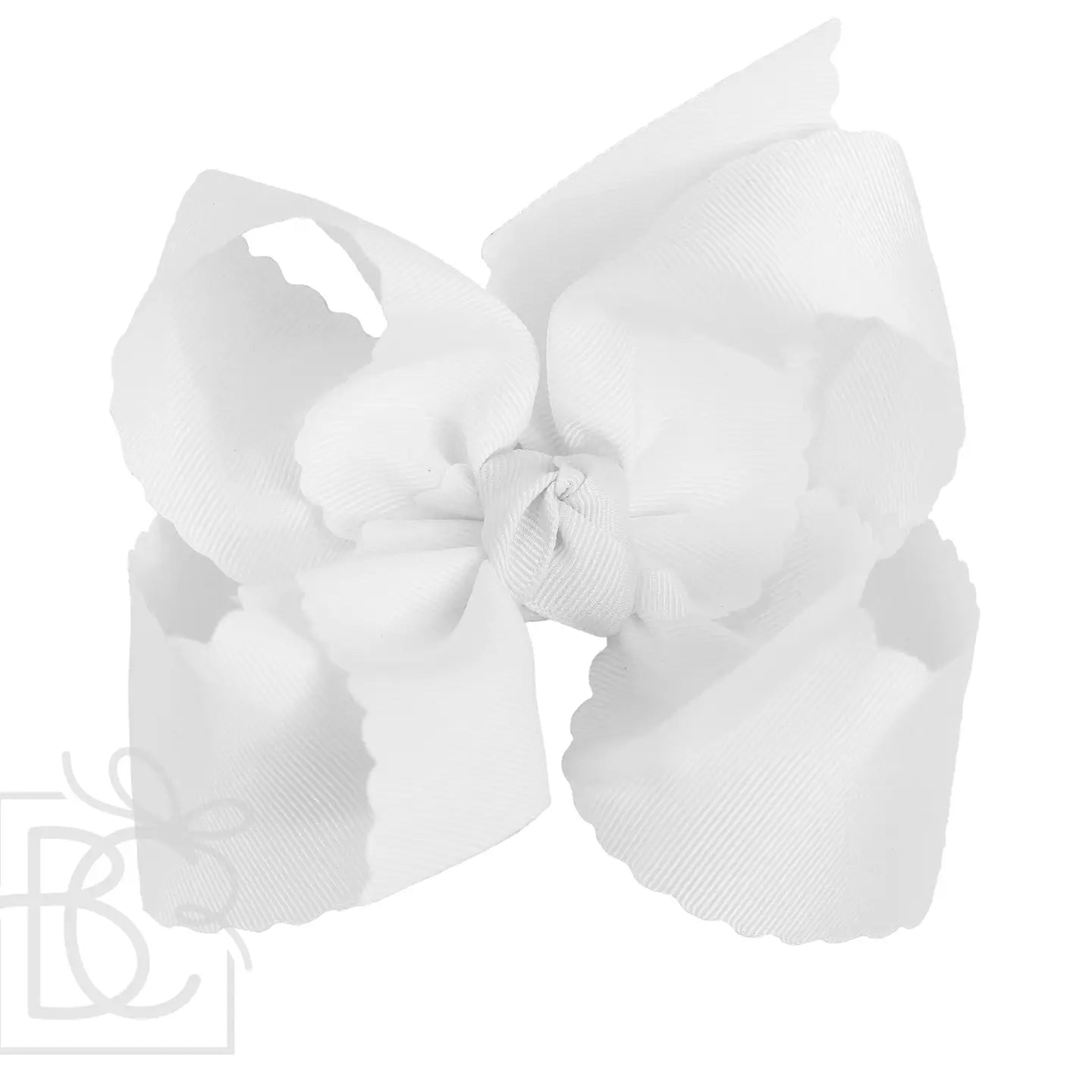 SCALLOPED EDGE BOW: White