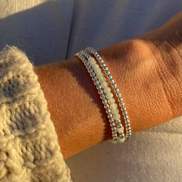 Recycled Sterling Silver Beaded Wrap Bracelet that Doubles as a