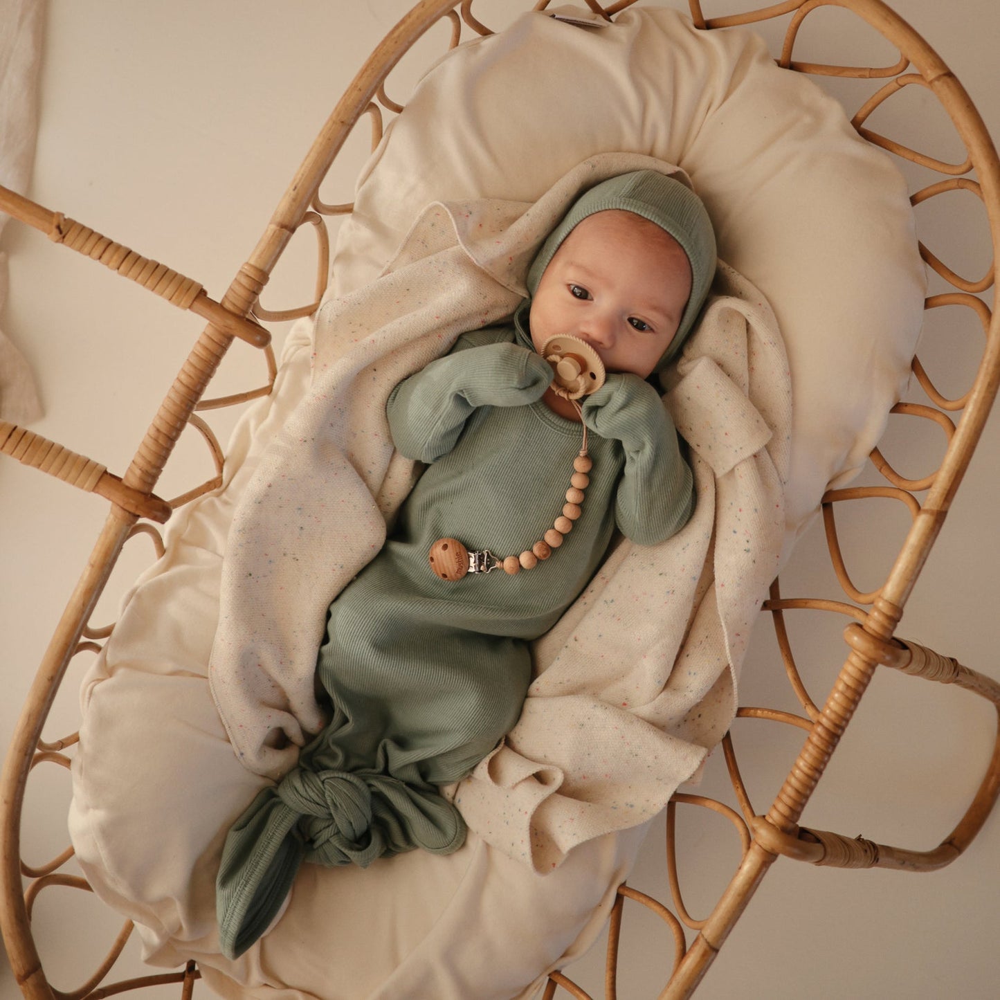 
                  
                    Ribbed Knotted Baby Gown (Roman Green)
                  
                