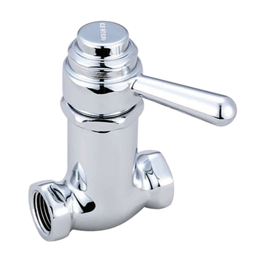 Central Brass Self Closing Valve with Lever Handle Chrome Plated 3/8 ...