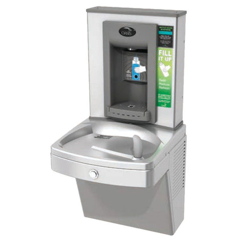 oasis bottle water cooler filler station filling wall resistant vandal drinking commercial electronic stations hydration mounted fillers international fountain barrier