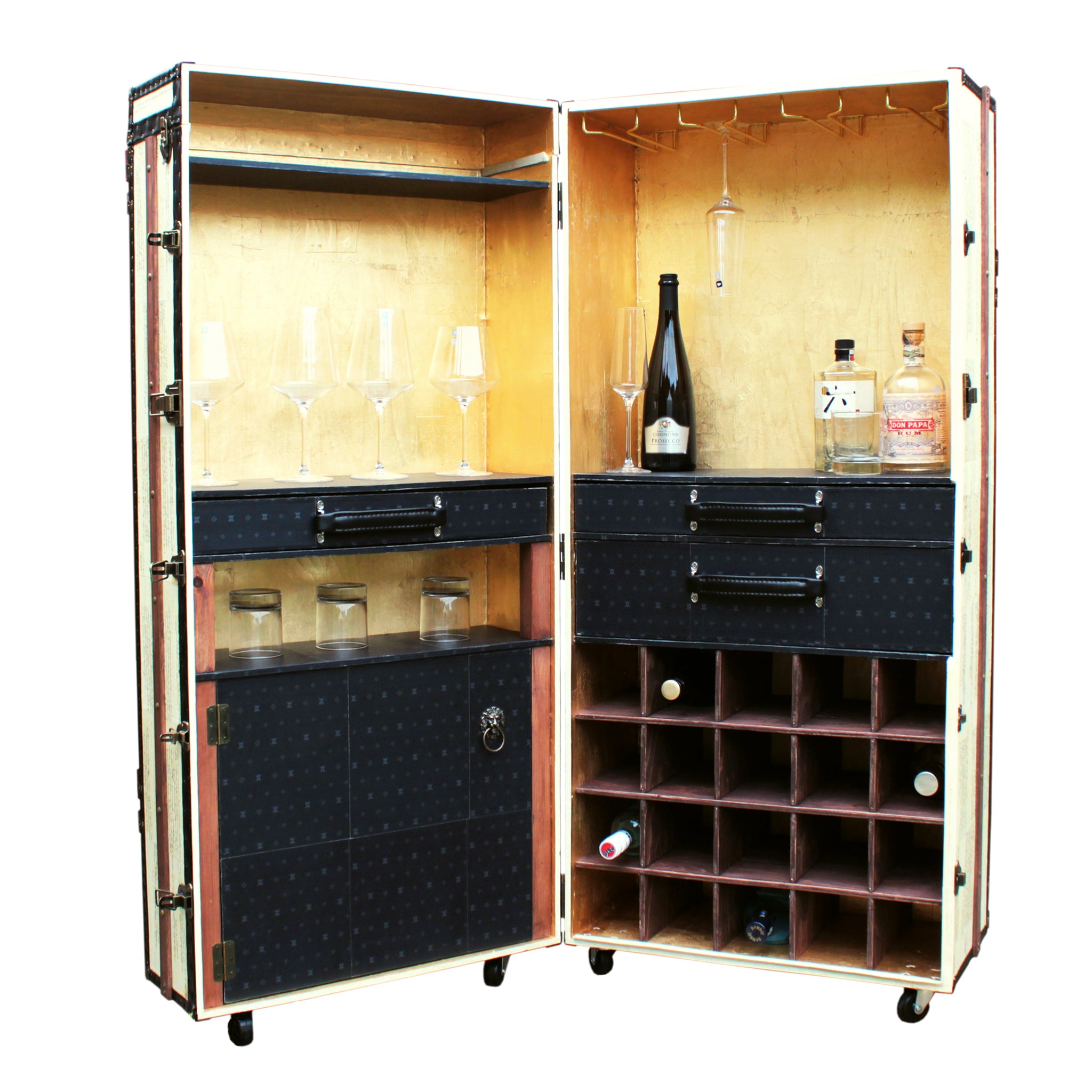 Frank Liquor Wine Cabinet Steamer Trunk Amflorence