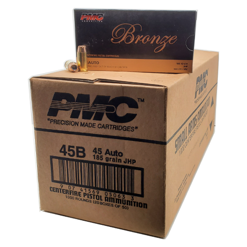 45 Auto - PMC Bronze 185 Grain Jacketed Hollow Point - 1000 Rounds ...