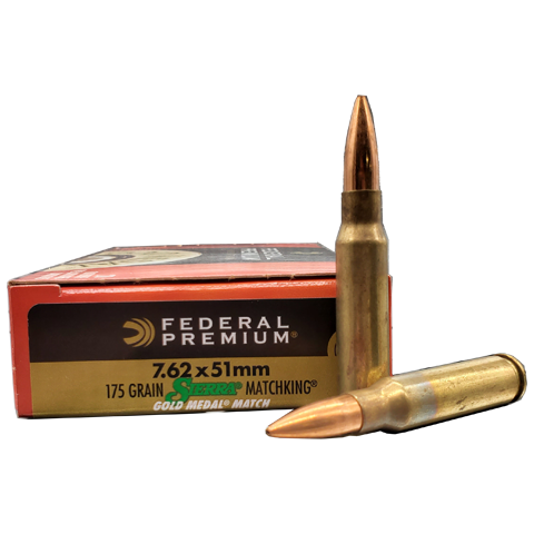 7.62x51 NATO - Federal Premium 175 Grain Gold Medal Match | Velocity ...