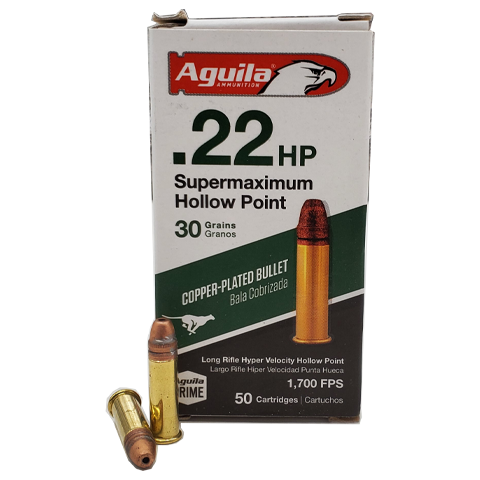 22 Long Rifle - Aguila Super Maximum 30 Grain HP - 50 Rounds | Velocity  Ammunition Sales