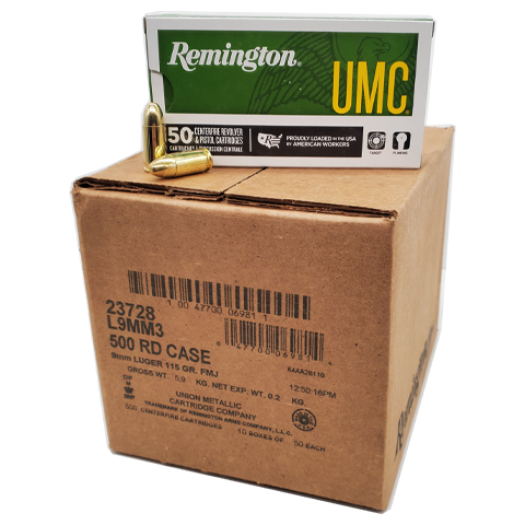 9mm - Remington UMC 115 Grain Full Metal Jacket Case | Velocity ...