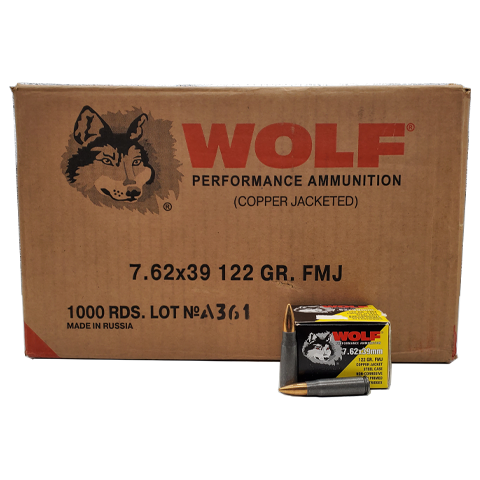 7.62x39 - Wolf Performance 122 Grain Range Safe Bullet FMJ Steel Case ...