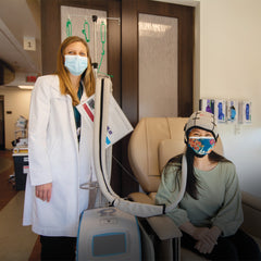 Image of patient undergoing scalp therapy