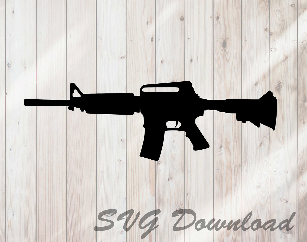 AR15 Semi Automatic Rifle SVG Craft Cutting File Instant Download