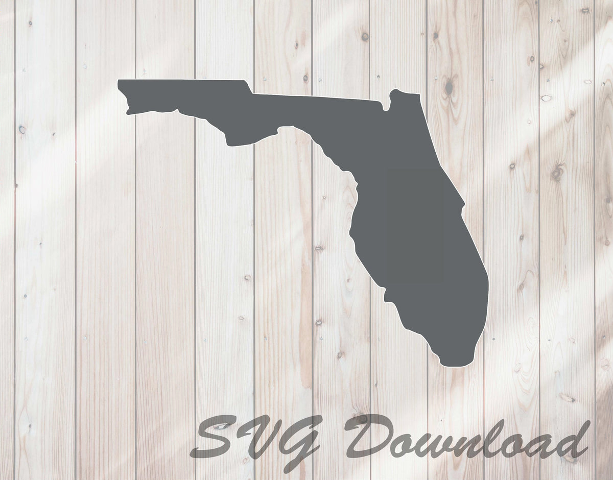 Florida Map State Shape SVG Craft Cutting File Instant Download