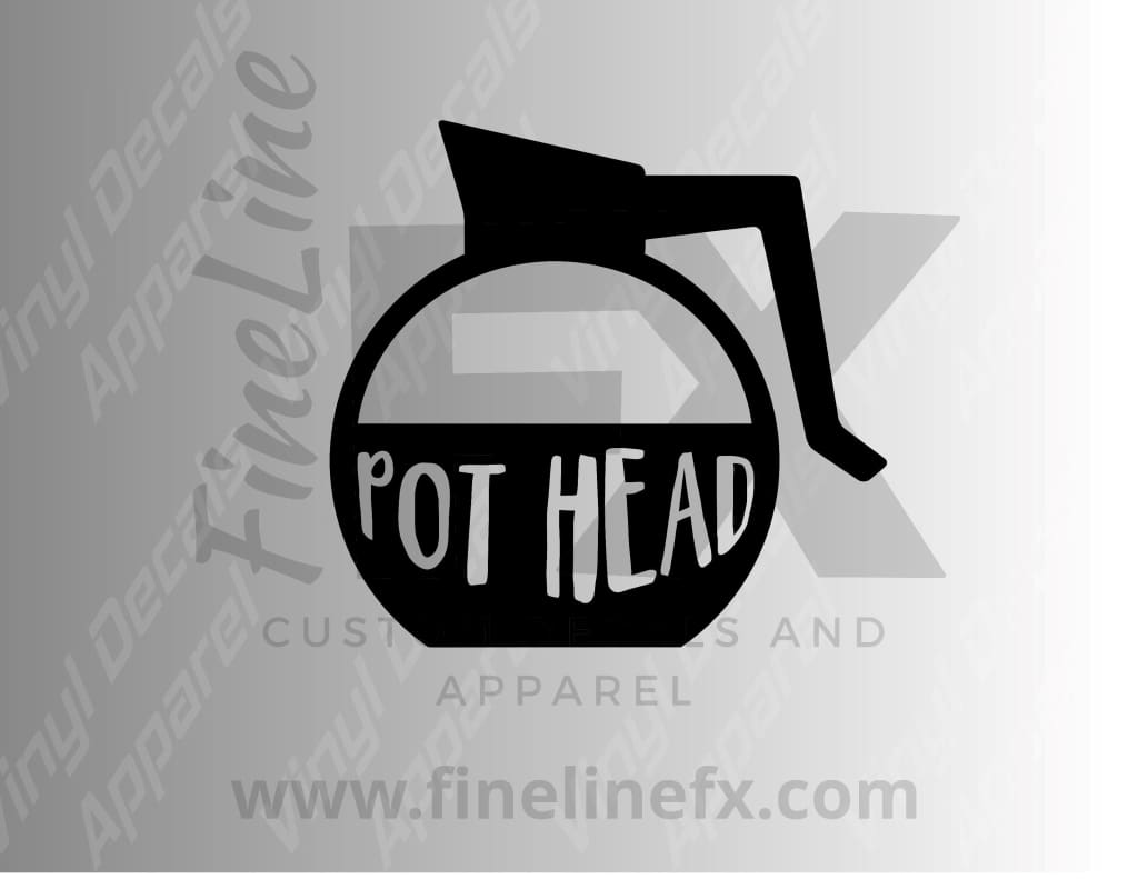 Download Coffee Lover Pot Head Vinyl Decal Sticker