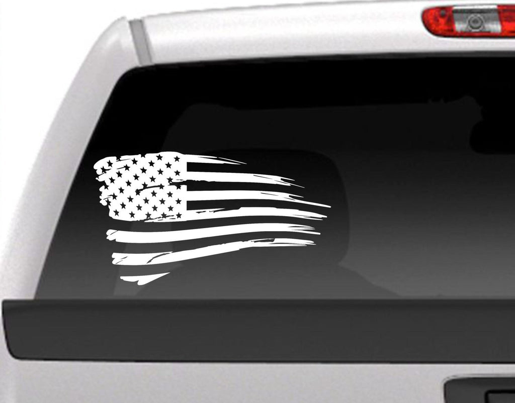 Distressed American Flag Vinyl Decal Sticker USA Patriotic Decal ...