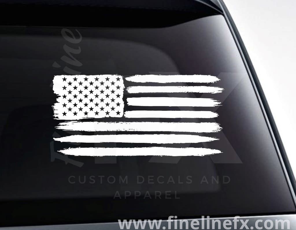 USA American Flag 1 Color Vinyl Decal Sticker