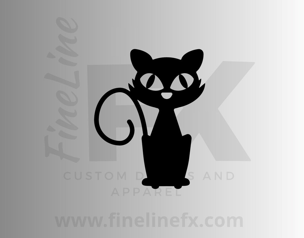 Black Cat And Moon Vinyl Decal Sticker – FineLineFX Vinyl Decals & Car  Stickers