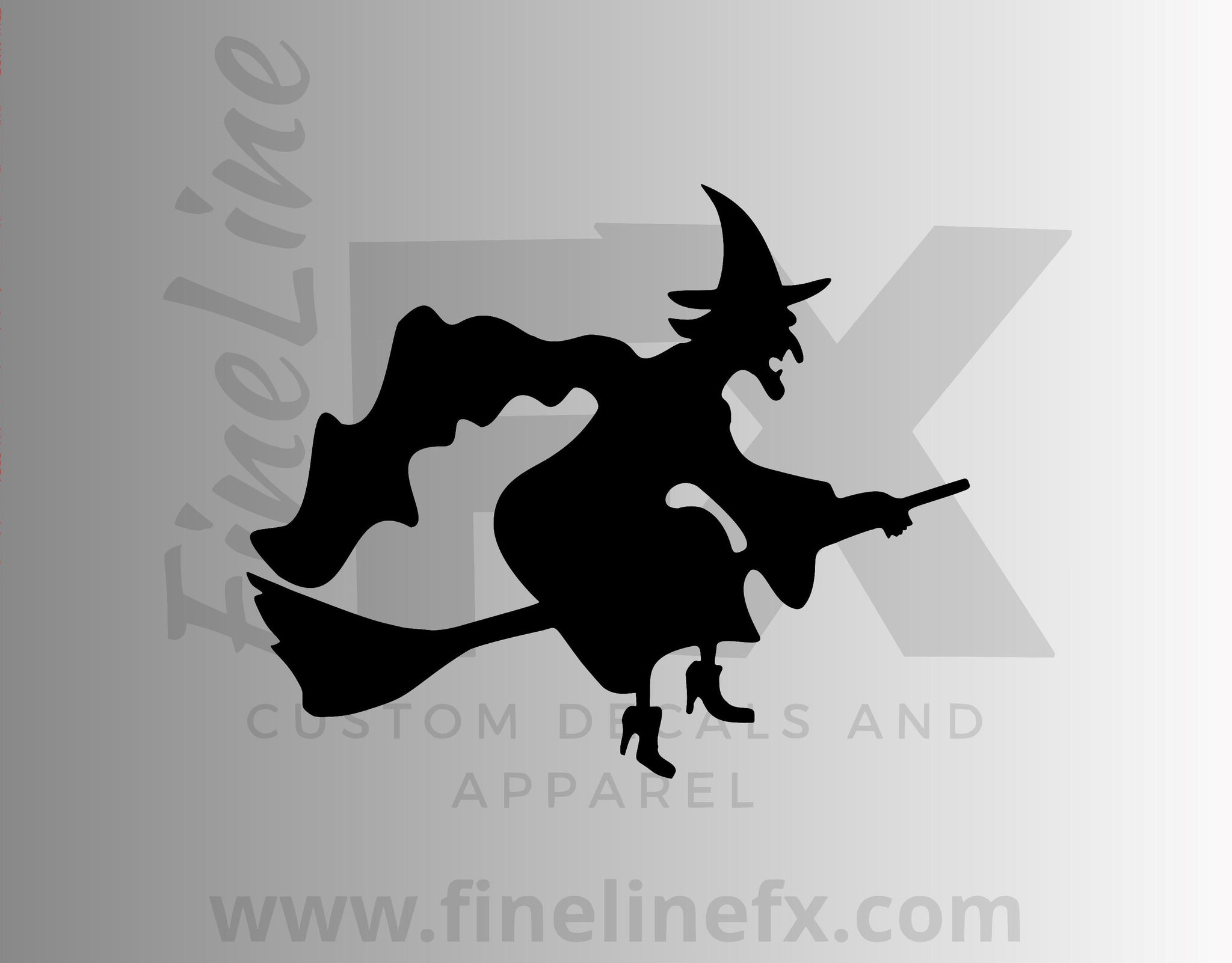 Witch On A Broomstick Vinyl Decal Sticker 2422