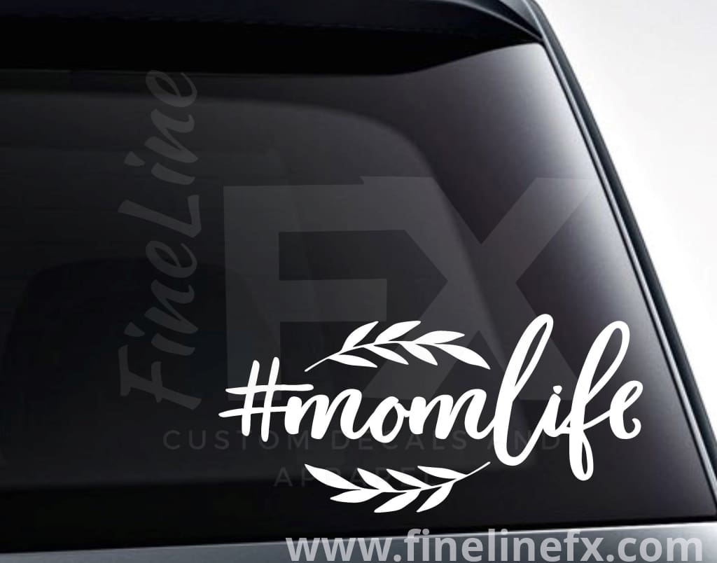 Download Hashtag Mom Life Laurel Wreath Vinyl Decal Sticker