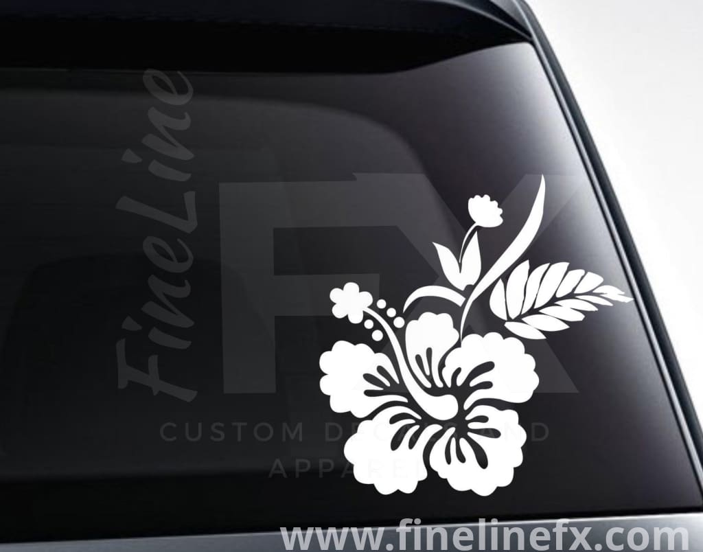 Hibiscus Tropical Flower Stickers Decal for Car, Large Hawaiian Flower  Holographic Vinyl Sticker for Trunk, Window, Bumper, Side, 6 x 6 in (Blue)  