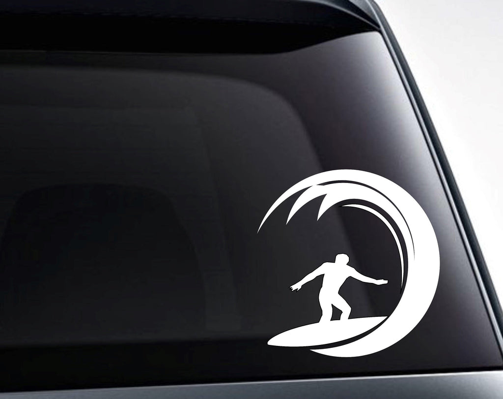 RIP CURL Die Cut White Vinyl Decal/Sticker 4 in x 1.8 in Surf Surfing Car  Window