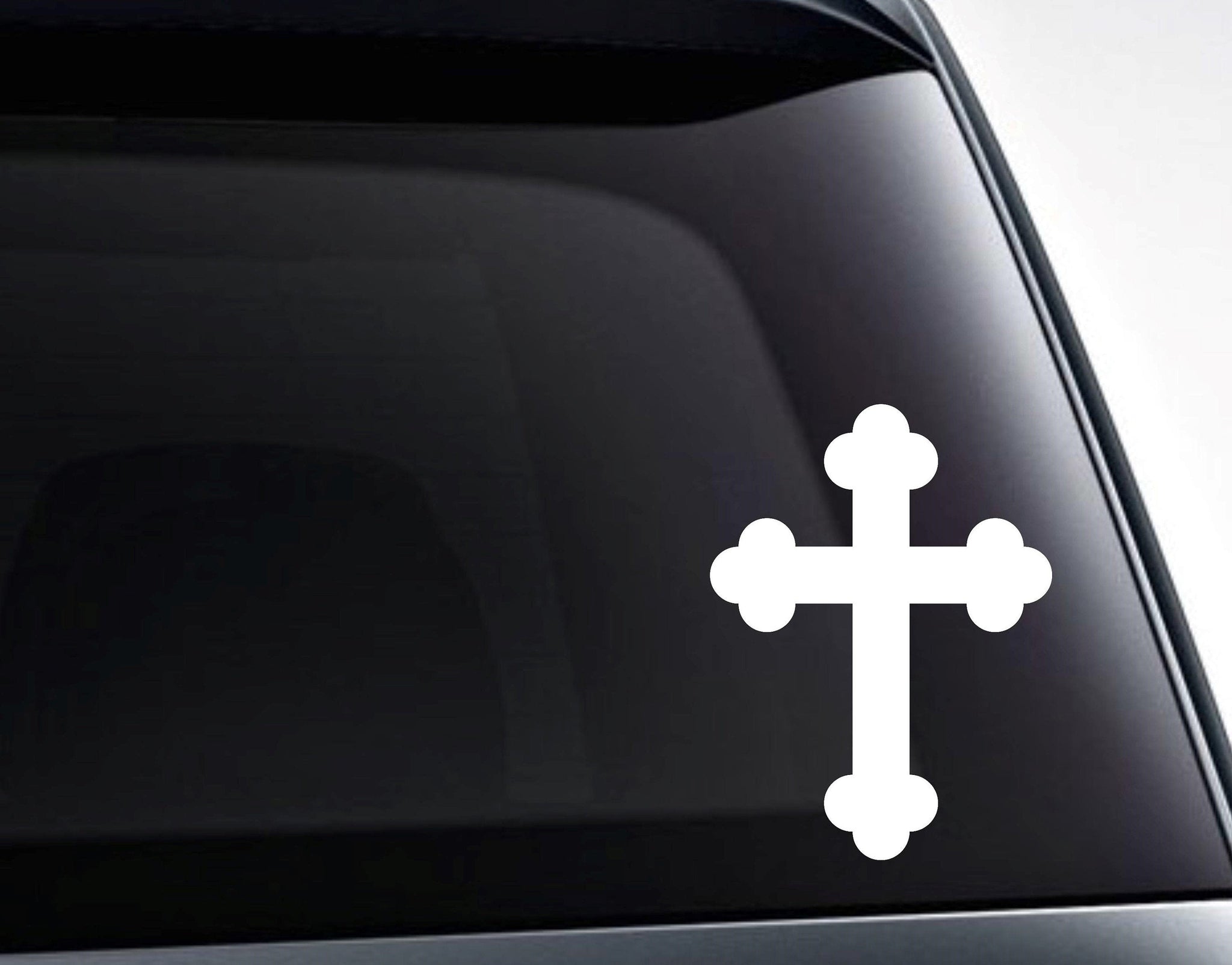 Styled Christian Cross Vinyl Decal Sticker