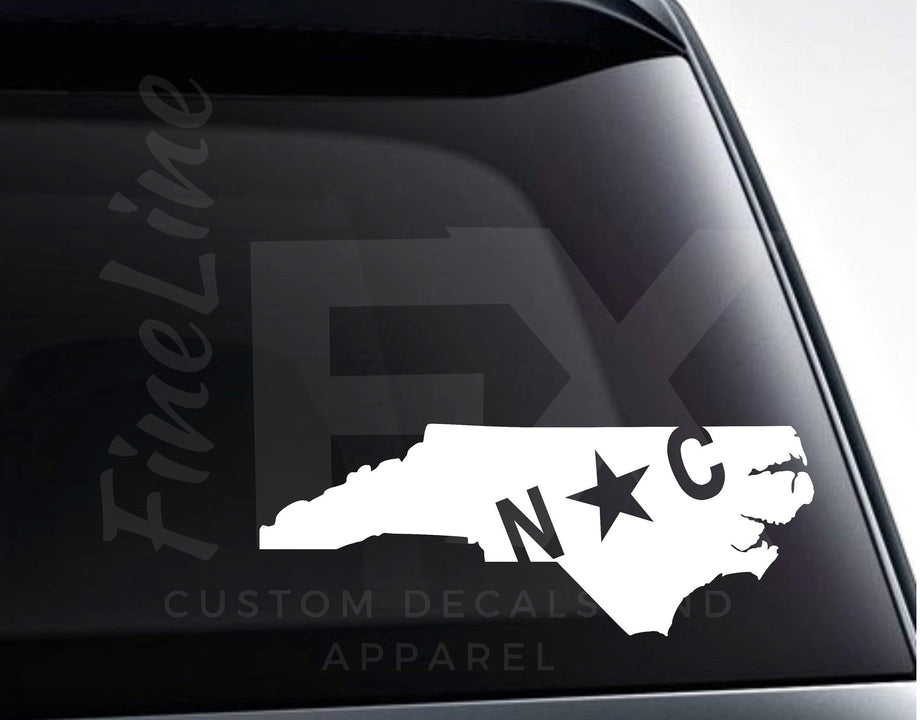 North Carolina State Word Art Vinyl Decal Sticker – FineLineFX Vinyl Decals  & Car Stickers