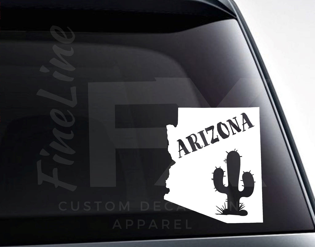 Arizona Cactus Southwestern Desert Vinyl Decal Sticker Finelinefx Vinyl Decals And Car Stickers 