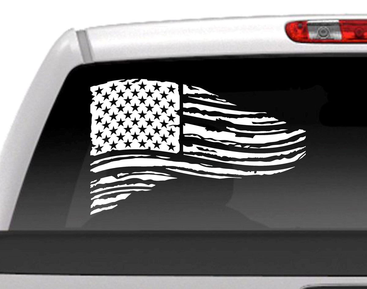 distressed american flag vinyl decal