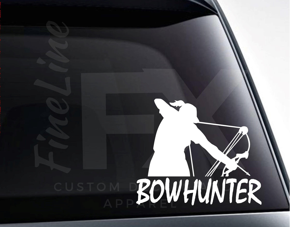 Girl Bowhunter Archery Hunting Compound Bow Vinyl Decal Sticker 4820