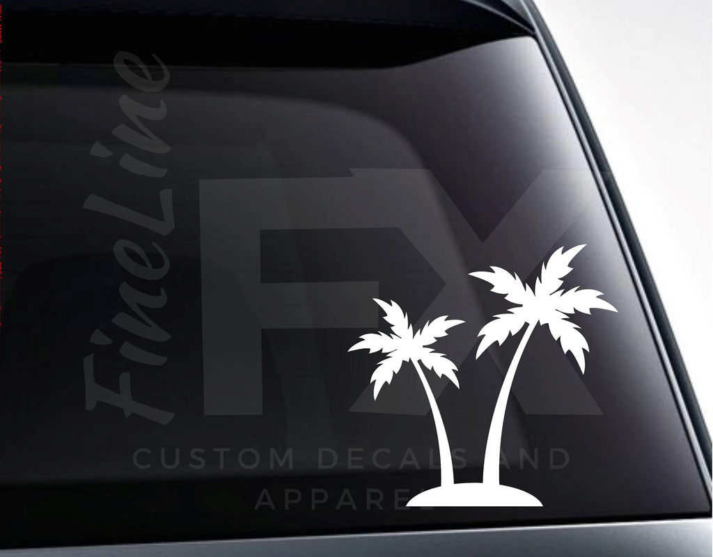 Palm Tree Vinyl Decal Tropical Decals Vinyl Car Stickers Art Bumper Tree  Decor White Black L594