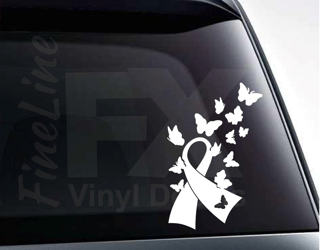 StickerTalk Breast Cancer Ribbon Vinyl Sticker, 3 inches by 5 inches