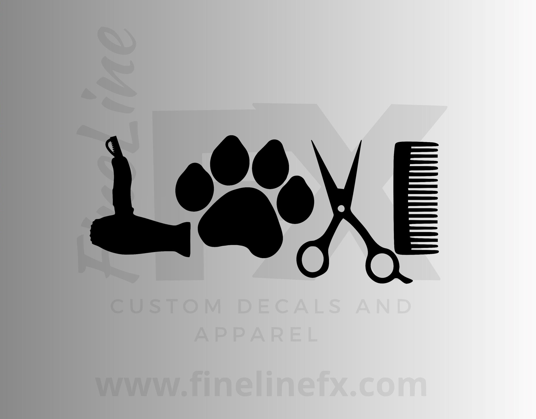 dog grooming decals