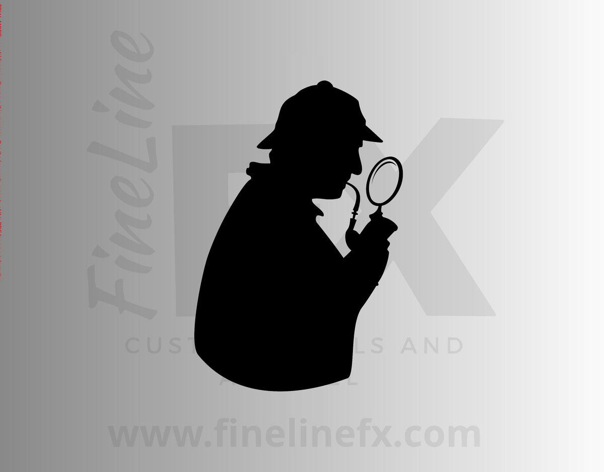 sherlock holmes detective silhouette vinyl decal sticker