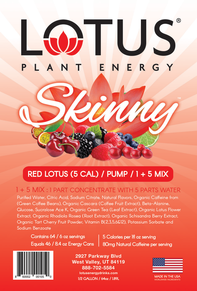 Skinny Red Lotus Energy Concentrate 1/2 Gallon Pump & Serve